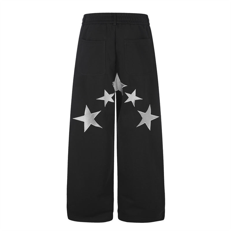 Pantalon de survêtement à jambes larges avec broderie Pégase, imprimé Union Jack et écussons étoile