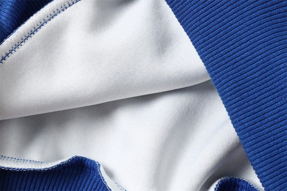 Track Jacket Mock Neck Full-Zip with Stripe Detail & Star Embroidery