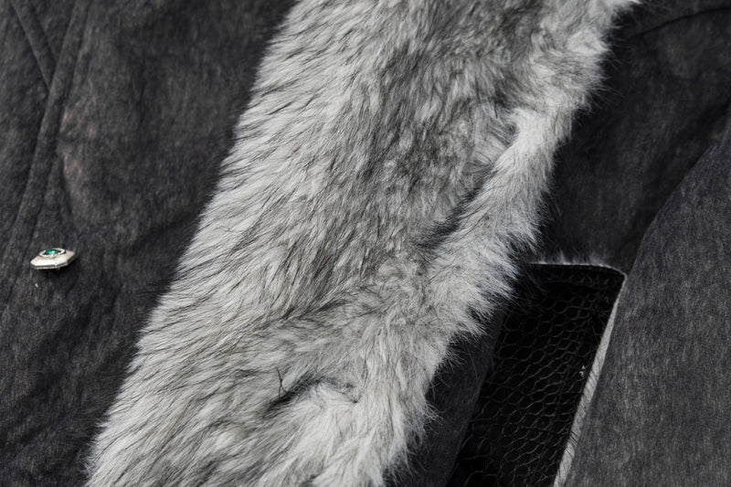 Faux Fur Trim Hooded Bomber Jacket – Textured Fleece with PU Leather Panels
