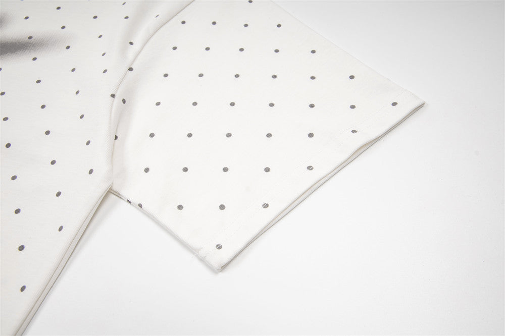 Polka Dot Star Graphic Oversized T-Shirt | Streetwear Crew Neck Tee