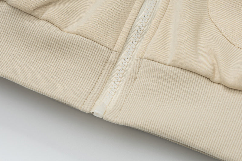 Sudadera con capucha y cremallera de rayas con orejas de conejo — Cárdigan reversible de doble cara