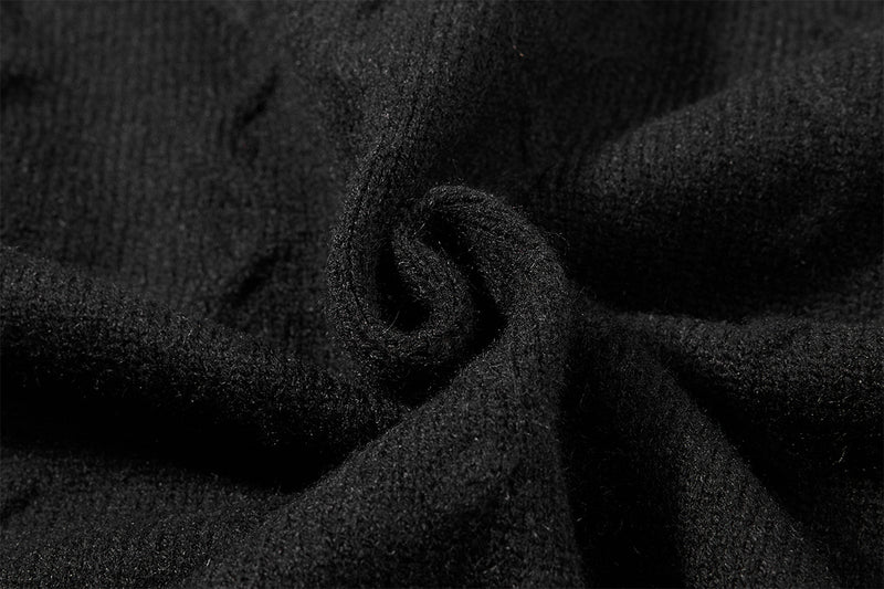 Men's Cable Knit Full-Zip Turtleneck Sweater Jacket