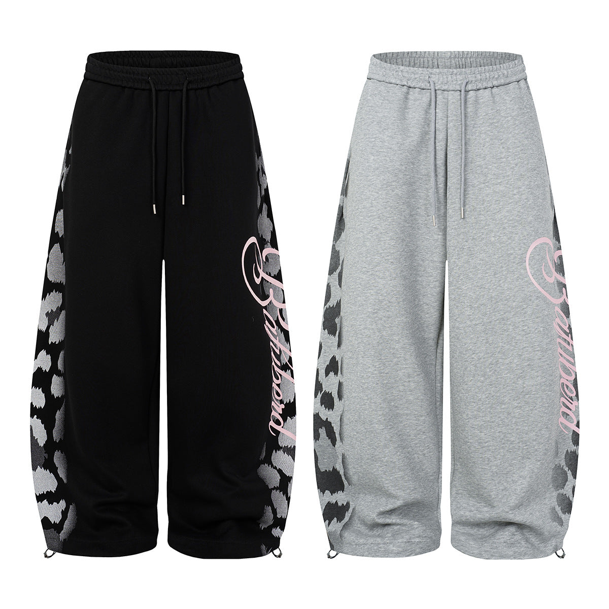Wide-Leg Leopard Print Sweatpants – Oversized Streetwear Joggers