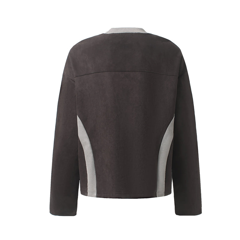 GLFS Colorblock-Langarmshirt mit wiederkehrendem Zyklusmotiv – Streetwear mit Kontrasteinsätzen