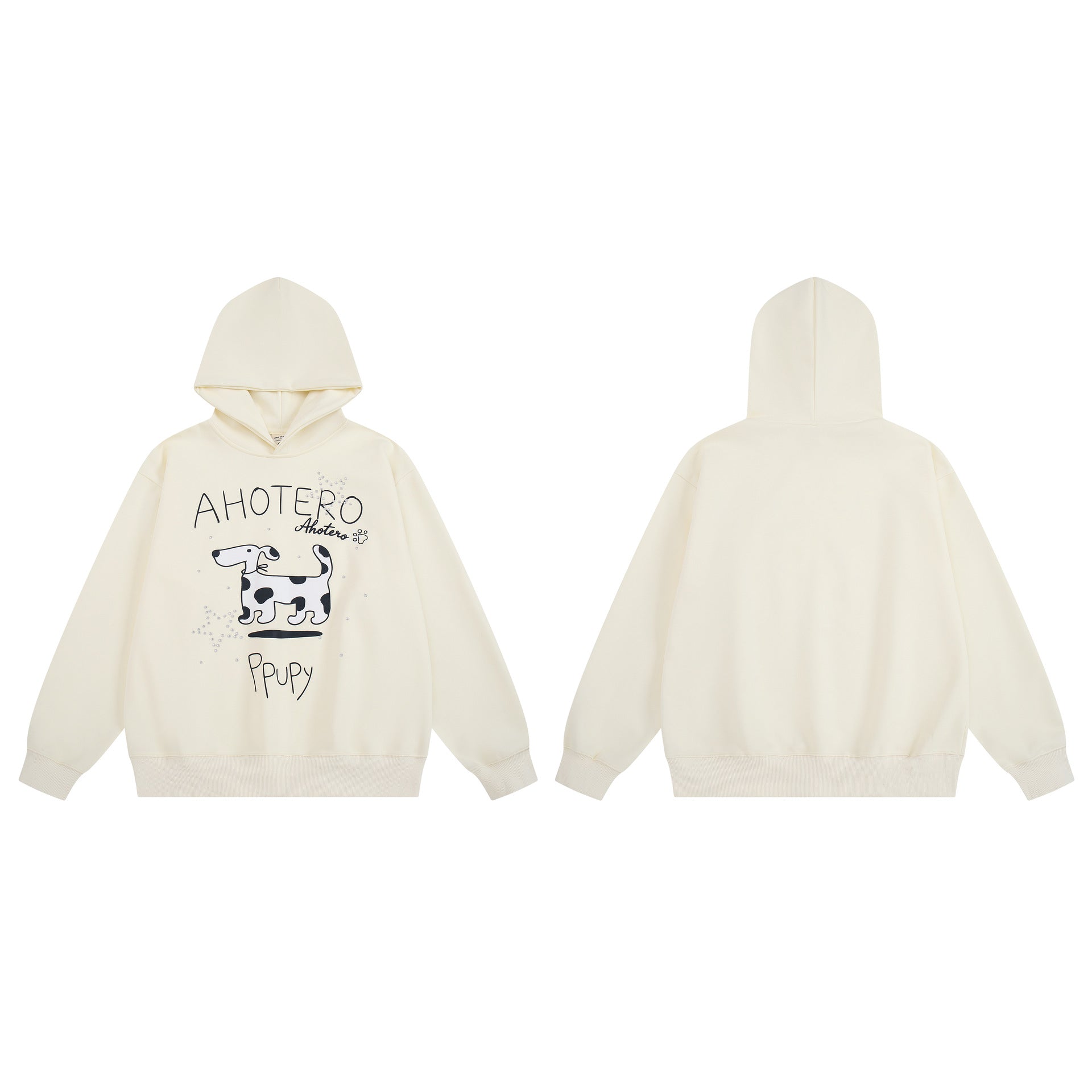 Sudadera Ahotero con capucha y estampado de dálmata – Gráfico de dibujos animados oversize
