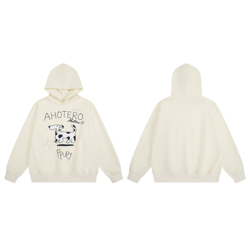 Sudadera Ahotero con capucha y estampado de dálmata – Gráfico de dibujos animados oversize