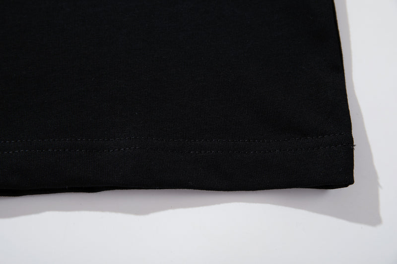 Long Sleeve Raglan Shirt – Black & Grey Stripe, Leopard Print Graphic
