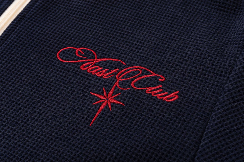 Veste de survêtement en maille gaufrée Nast Club avec logo brodé et manches rayées