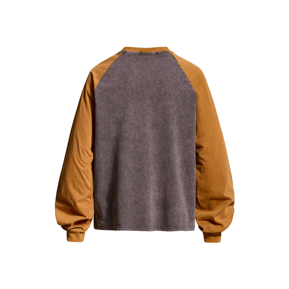 Long Sleeve Tee Shirts for Men – Mafa Star Graphic Raglan Colorblock Top