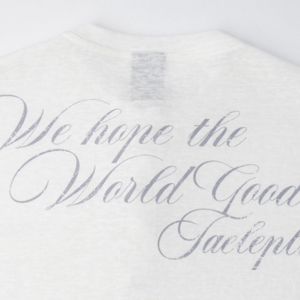 T-shirt Henley à manches longues avec imprimé Union Jack sur les manches, coupe oversize blanche