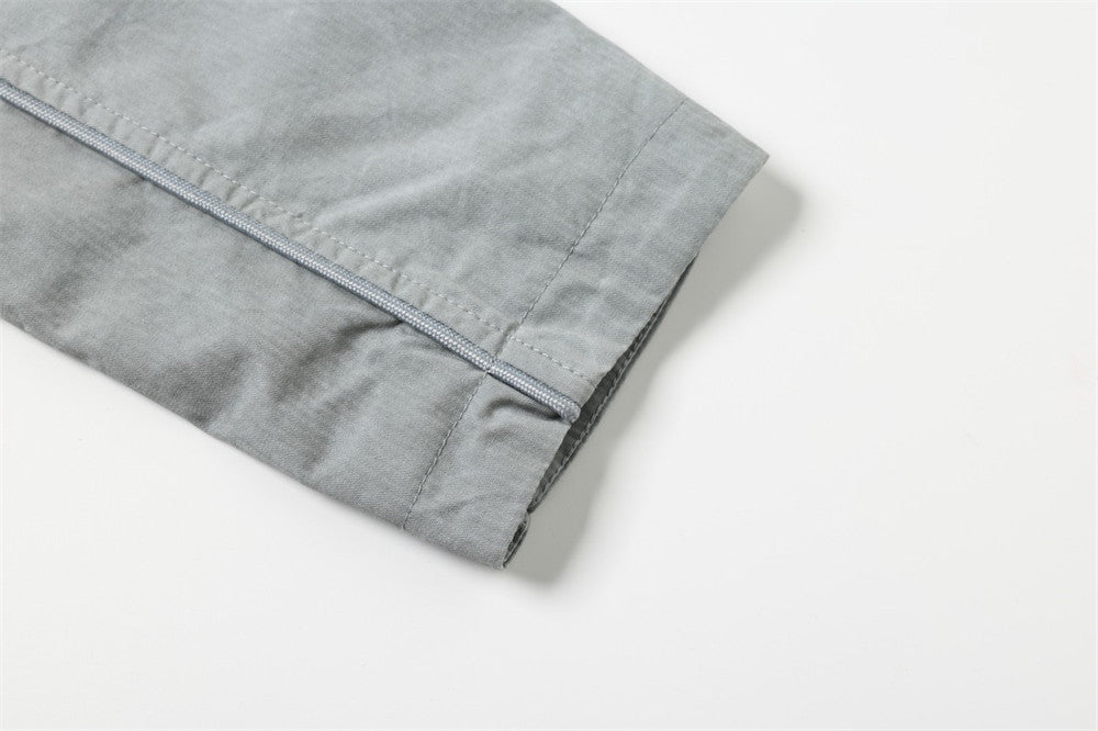 Stand Collar Zip Jacket – Oversized Corduroy with Curved Seam Detail & Large