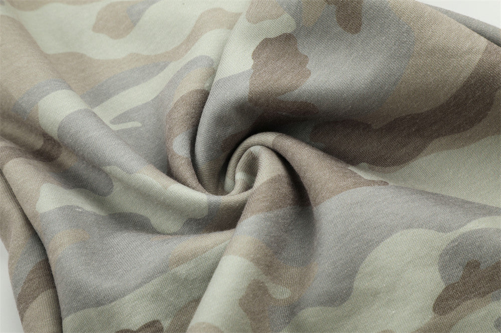 Pantalon de survêtement homme camouflage wide leg à cordon – Coupe décontractée