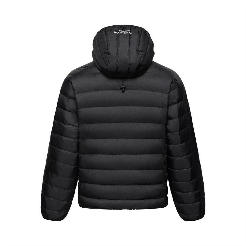Men's Hooded Puffer Jacket – Zip-Up Quilted Down Coat with Multi-Pocket Design