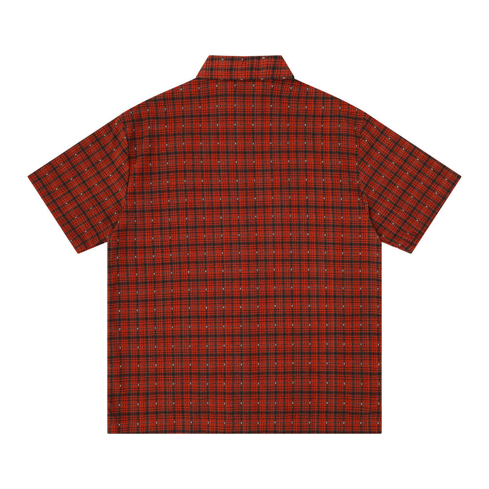 Plaid Check Short Sleeve Shirt – Oversized Relaxed Fit