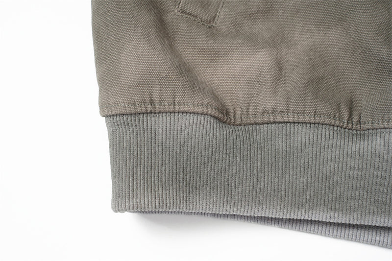 Sweat à capuche homme en maille gaufrée délavée à l’acide, oversize, avec poches cargo zippées