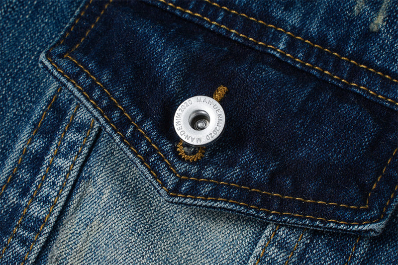 Veste en jean homme délavée et usée – Style street vintage punk