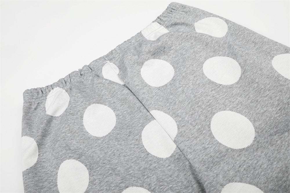 Polka Dot Wide-Leg Sweatpants – Oversized Streetwear Jogger Pants