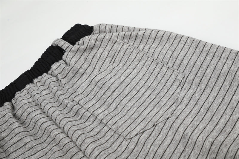 Striped Wide-Leg Sweatpants – Oversized Baggy Fit with Contrast Waistband