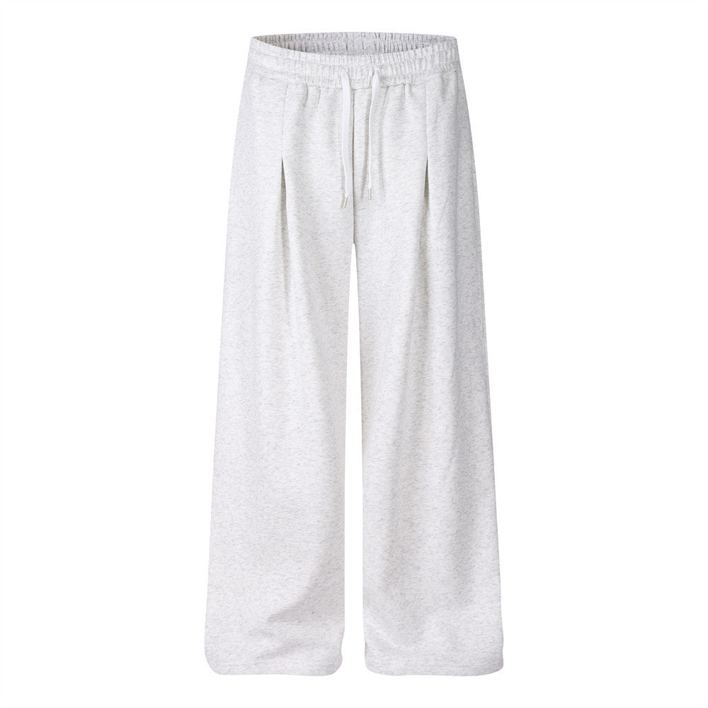 Pantalon de survêtement homme coupe wide leg – Étoiles, lettrage et cordon plissé