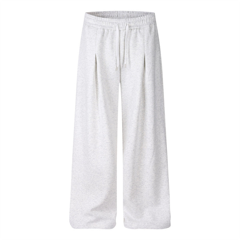 Pantalon de survêtement homme coupe wide leg – Étoiles, lettrage et cordon plissé
