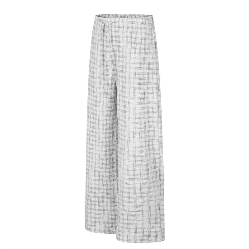Plaid Wide-Leg Pants – Men's Straight-Fit Casual Trousers
