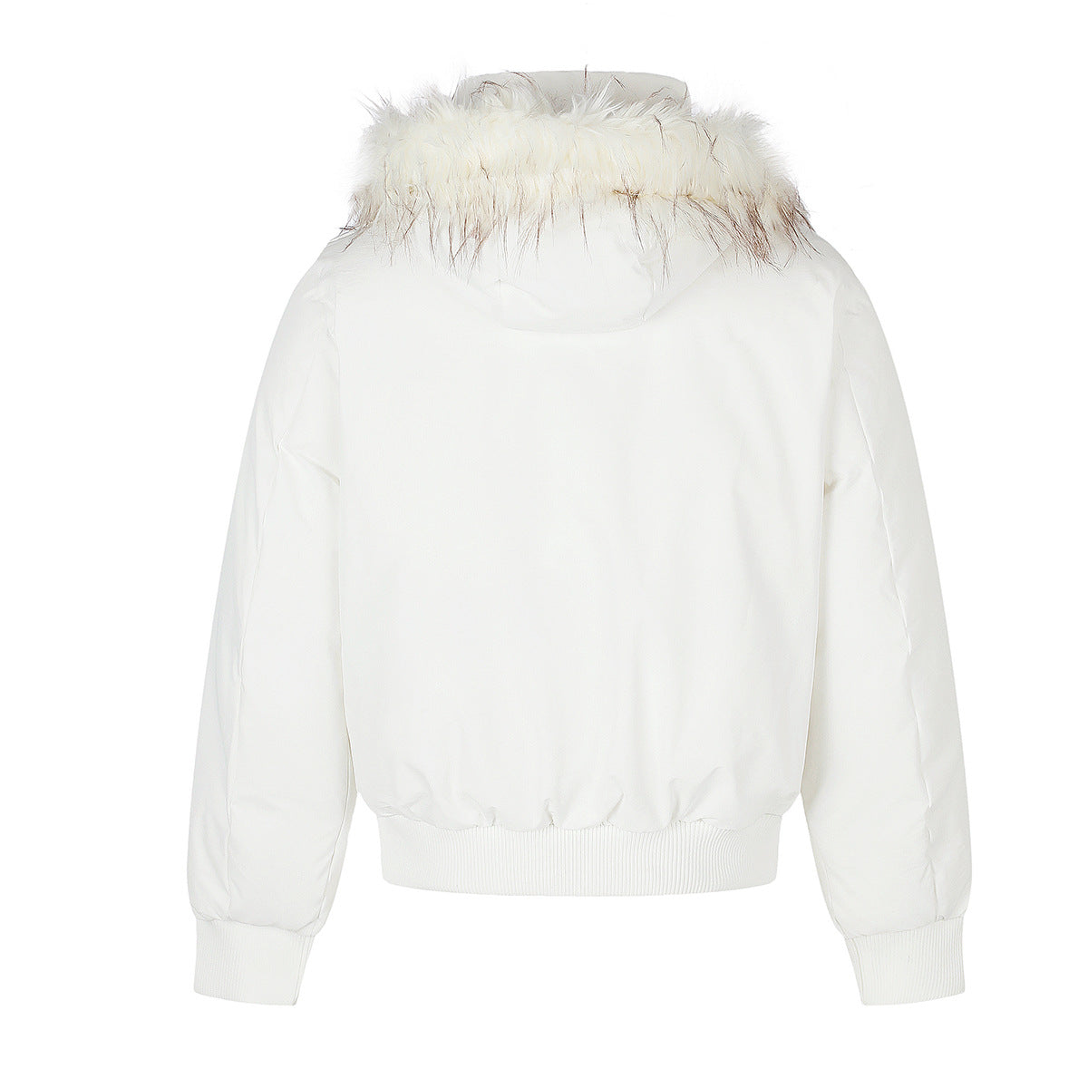 Fur-Collar Bomber Down Jacket – Vintage American Short Puffer Coat