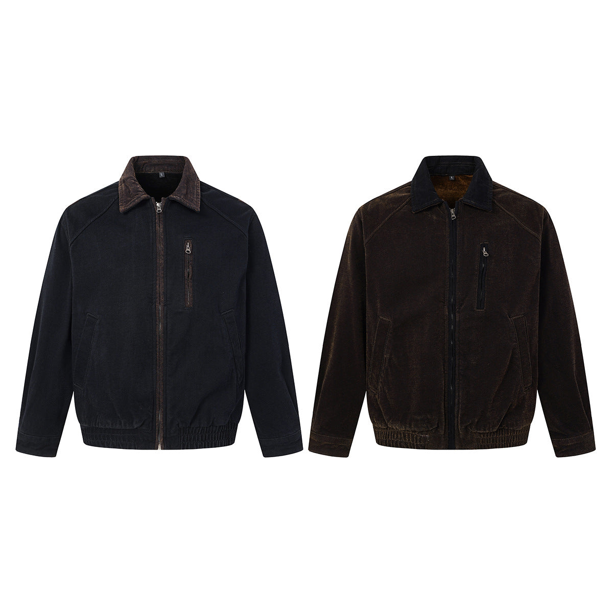 Veste Harrington en velours coupe boxy – Style workwear américain rétro