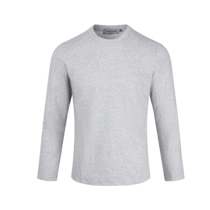 Men's Long Sleeve Crew Neck T-Shirt – Slim Fit Raglan Shoulder Tee