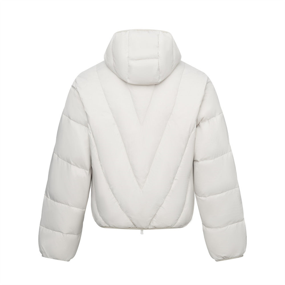 Men's Hooded Puffer Down Jacket – Oversized V-Quilt Insulated Winter Coat