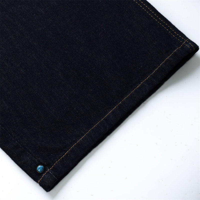Wide-Leg Barrel Jeans – Turquoise Stud Detail, Curved Silhouette