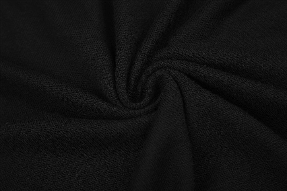 T-shirt homme noir à manches longues et col rond avec poignets évasés