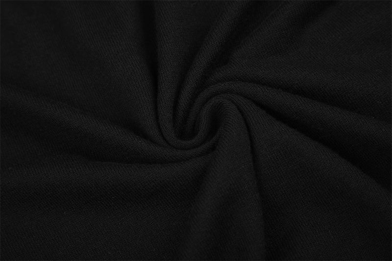 T-shirt homme noir à manches longues et col rond avec poignets évasés