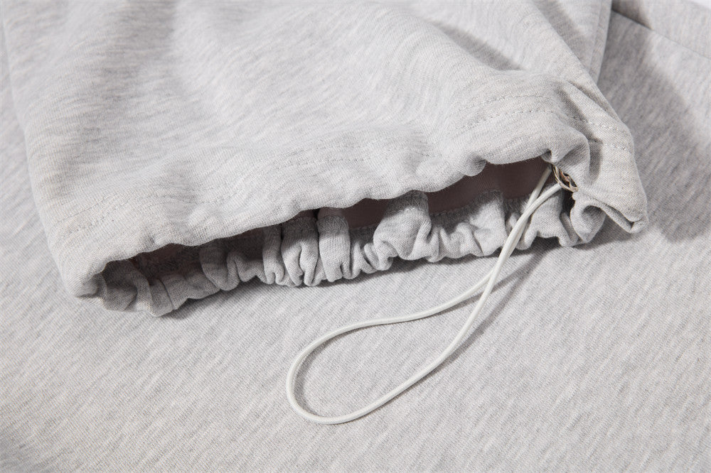 Oversized Zip-Up Hoodie Men – Rope Lace Detail Wide-Leg Sweatpants Set
