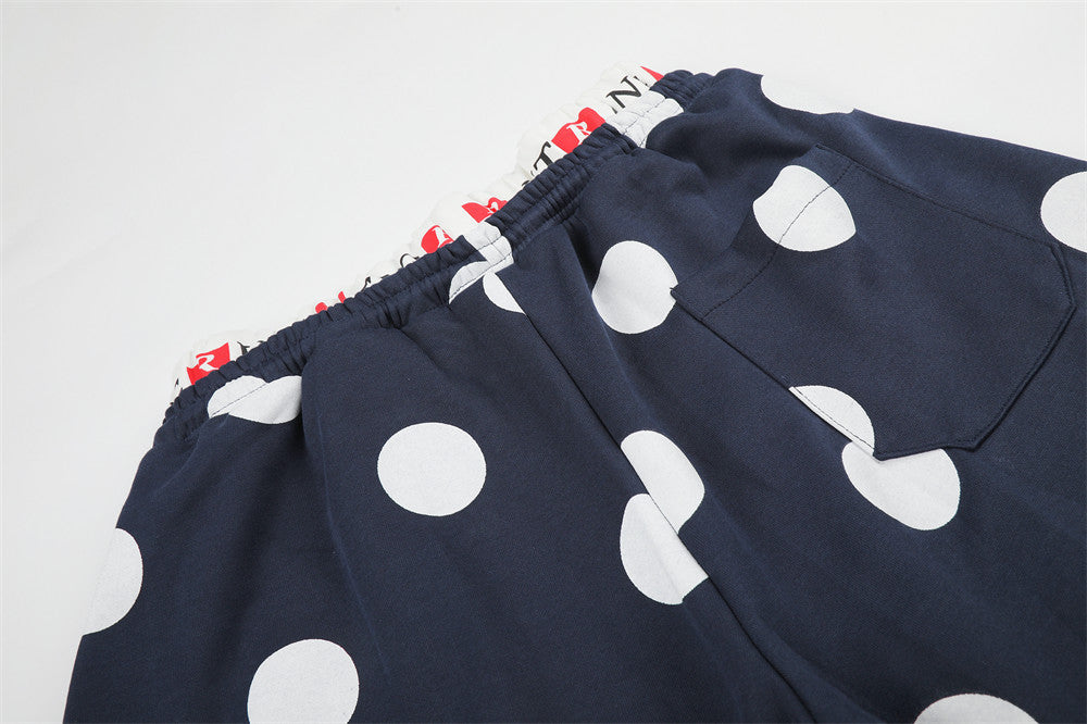 Polka Dot Wide-Leg Cargo Sweatpants – Oversized Balloon Fit Streetwear Pants