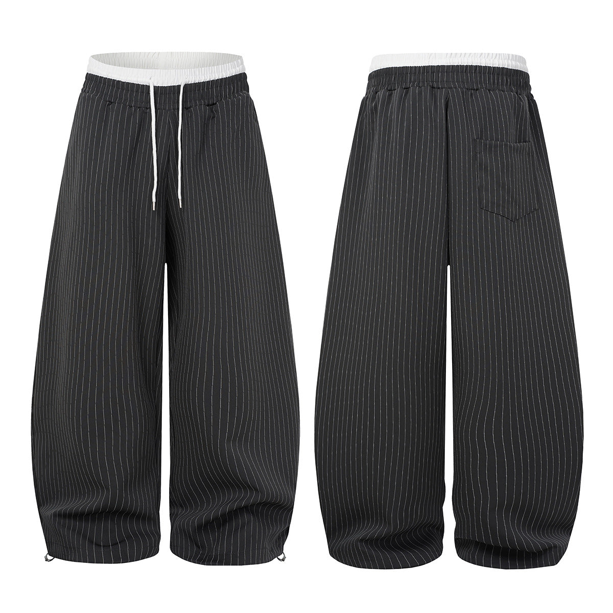 Baggy-Hose mit Nadelstreifen und weitem Bein – Lockere Streetwear-Hose
