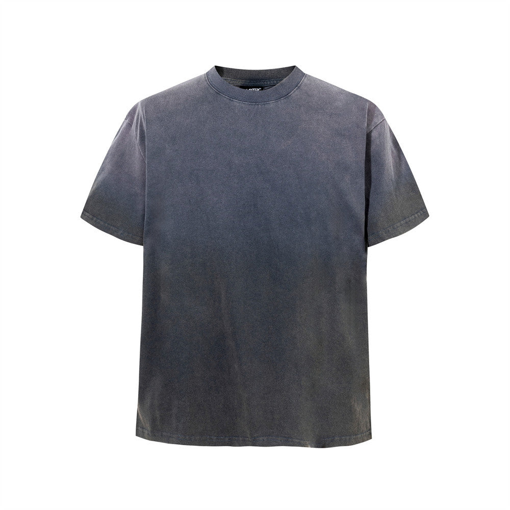Acid Wash Vintage Oversized T-Shirt – Gradient Spray Dye Crewneck Tee