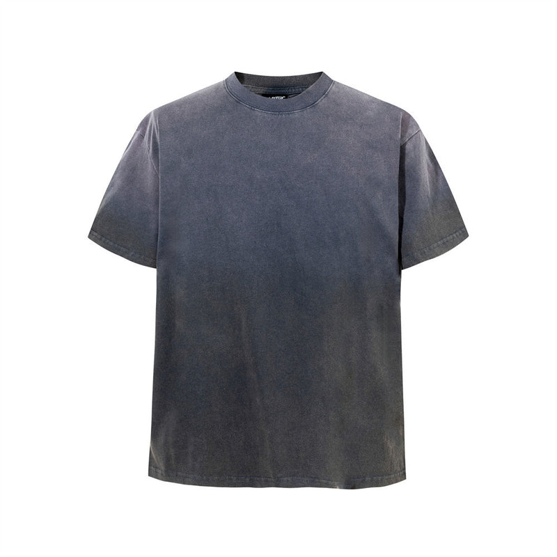 Acid Wash Vintage Oversized T-Shirt – Gradient Spray Dye Crewneck Tee