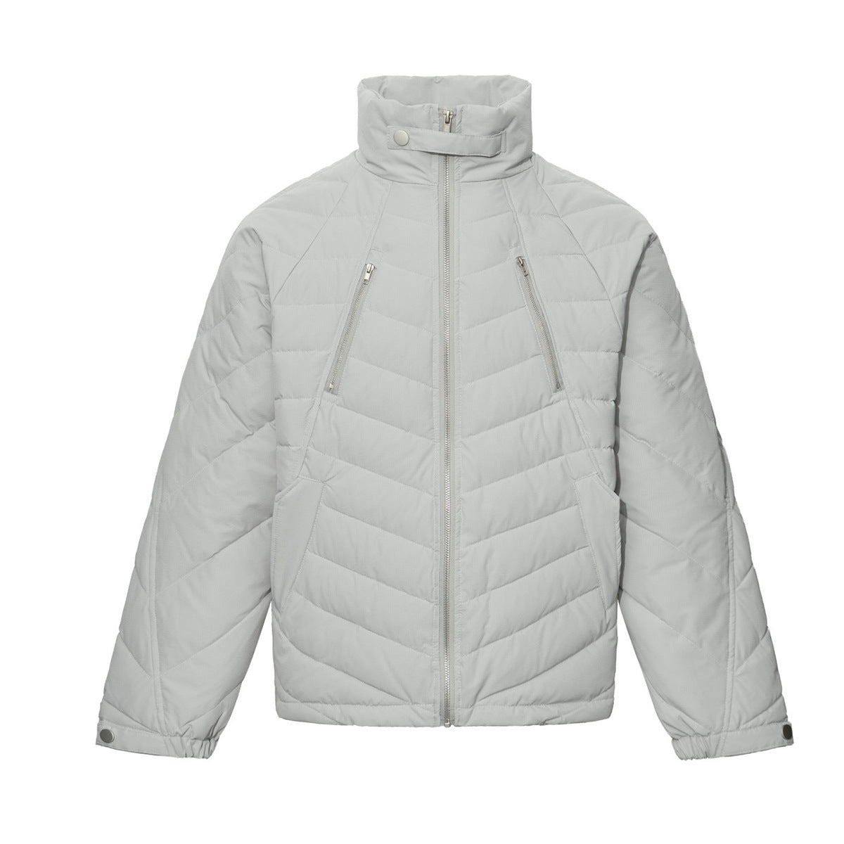 Herren-Stepp-Bomberjacke mit Stehkragen – Chevron-Pufferjacke