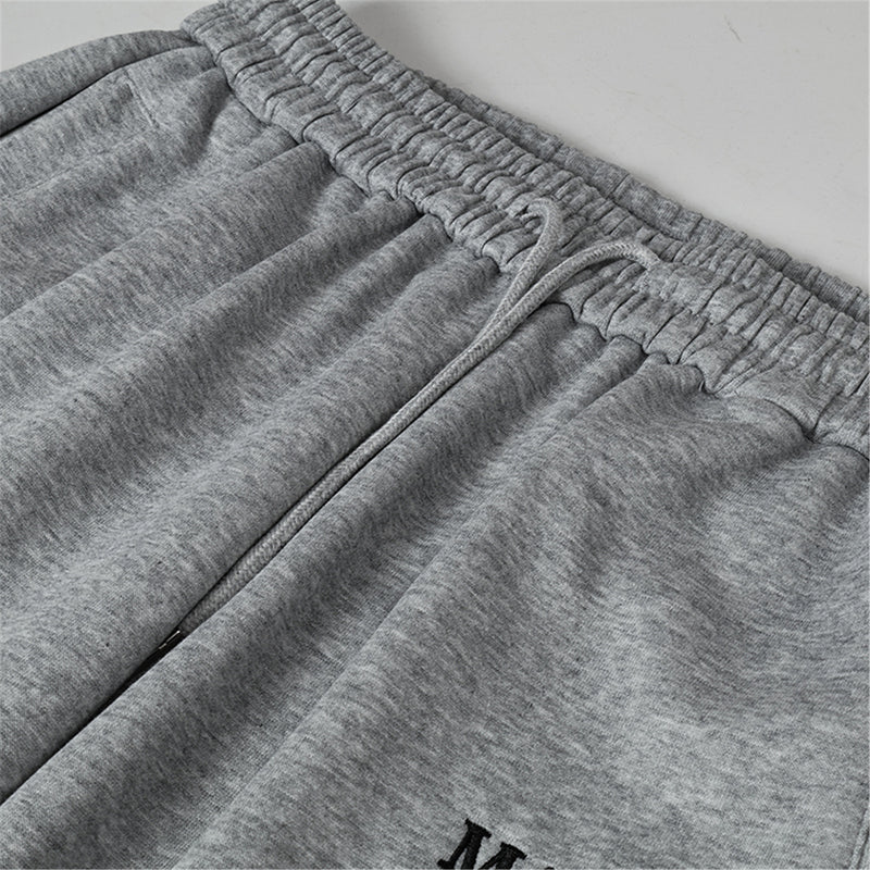 Tribal Print Wide-Leg Sweatpants with Drawstring Waist