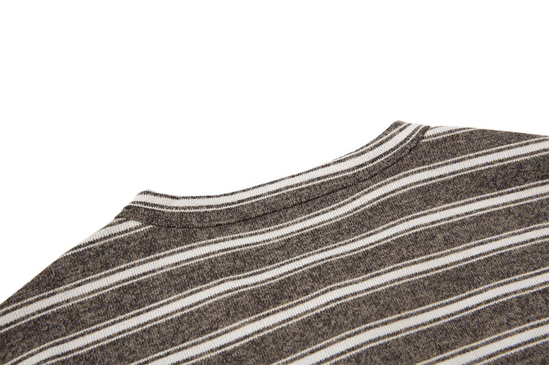 Men's Striped Henley Long-Sleeve Shirt – Vintage American Lazy Style