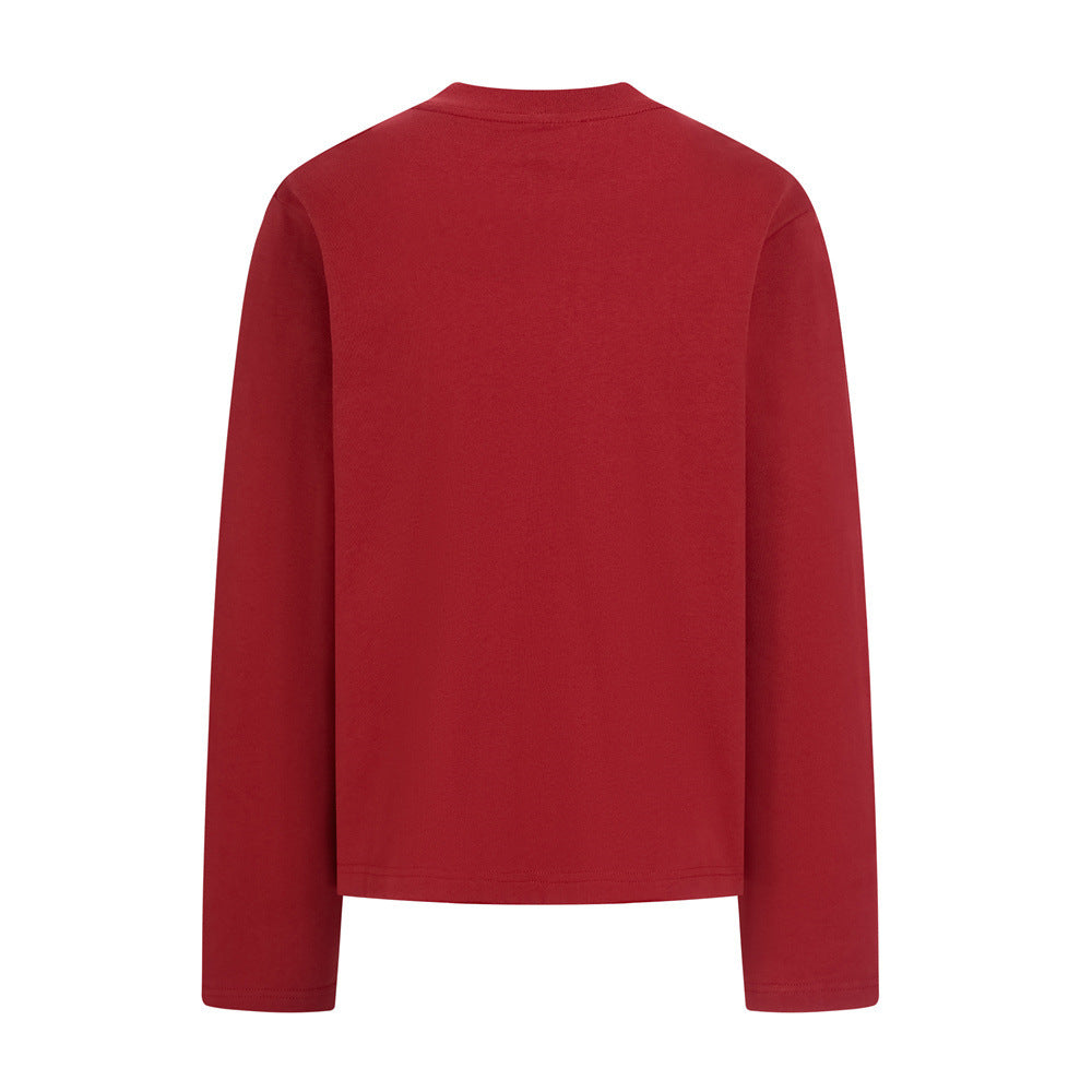 Long Sleeve Crew Neck Shirt – NTVG Letter Print Relaxed Fit