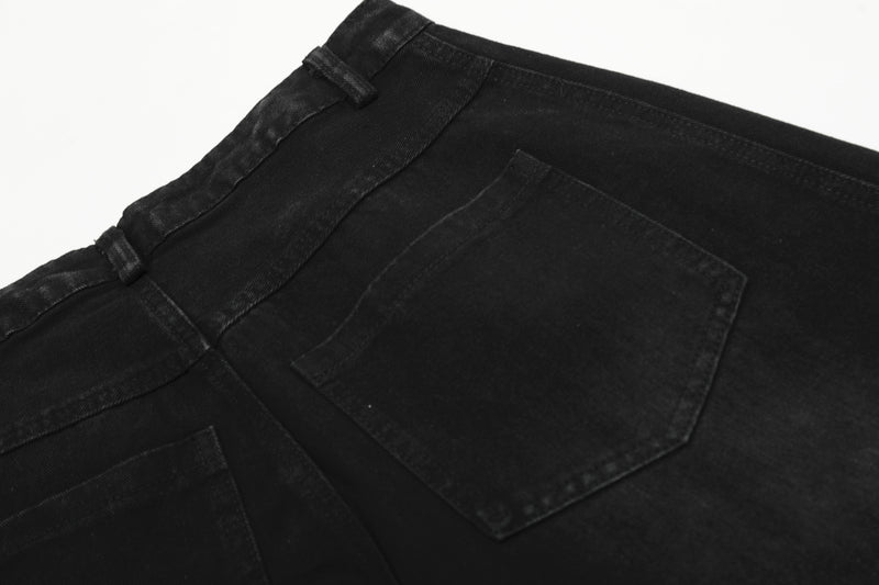 Men's Baggy Wide-Leg Jeans with Triple Stripe Detail – Washed Denim