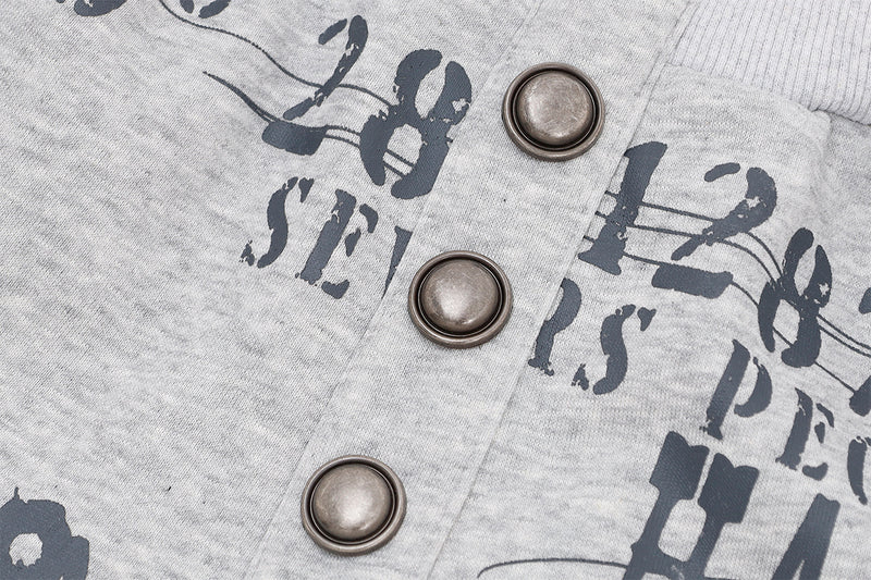 Wide-Leg Sweatpants with Rivet Buttons and Graphic Print – Relaxed Fit