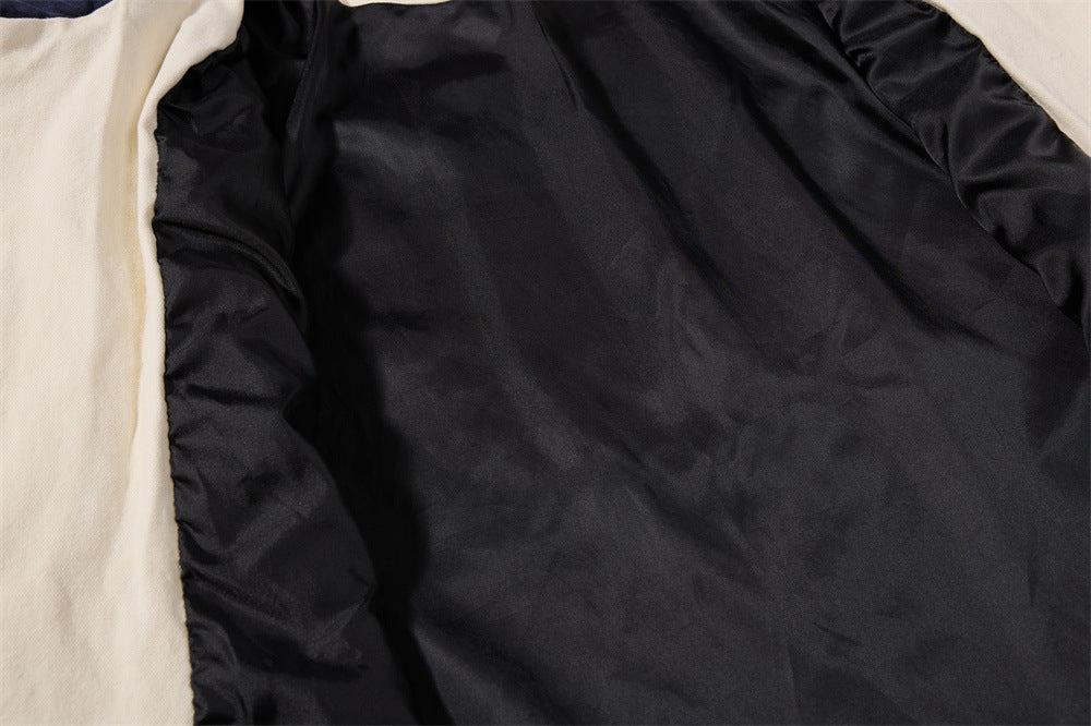Men's Canvas Workwear Zip Jacket with Contrast Corduroy Collar