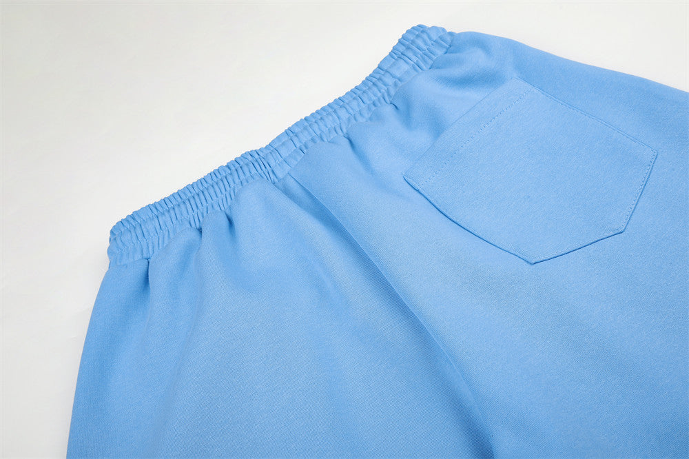 Wide-Leg Sweatpants with Square Stud Embellishments and Drawstring Waist