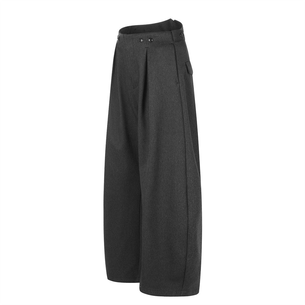 Wide-Leg Pleated Trousers – High-Waist Oversized Silhouette