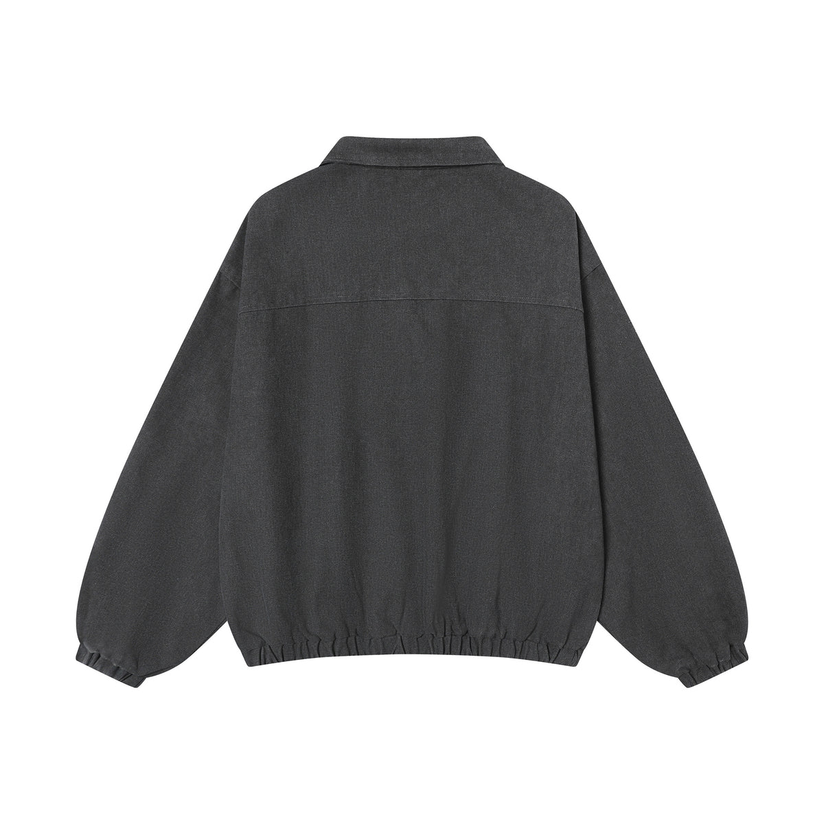 Washed Pullover Training Jacket with Polo Collar and Varsity Graphic Print