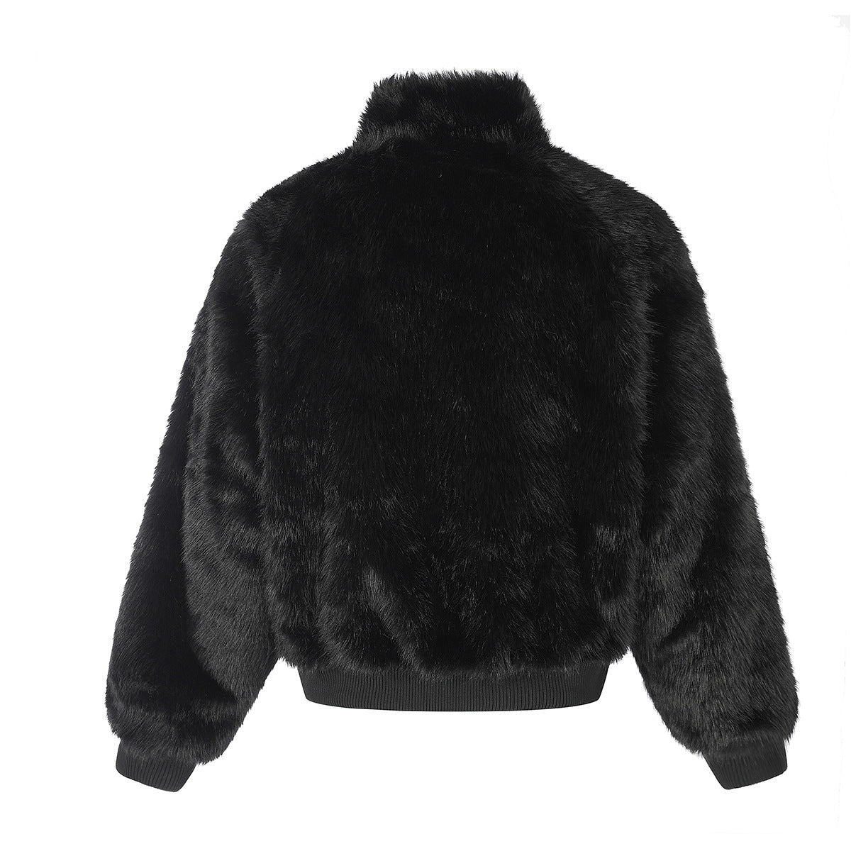 Reversible Faux Fur & Leopard Print Bomber Jacket – Oversized Retro American