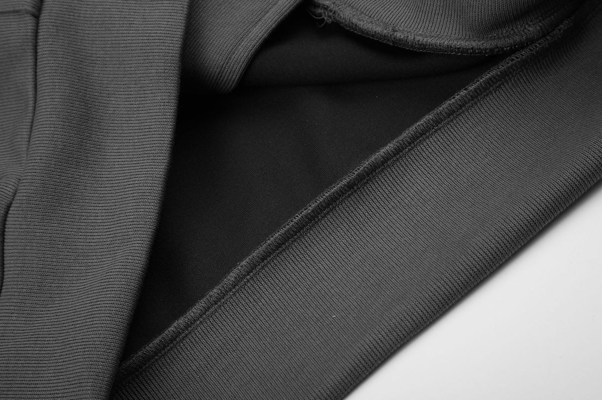 Graphic Zip-Up Hoodie – Dark Grey Studded Streetwear Cardigan with Anime Print