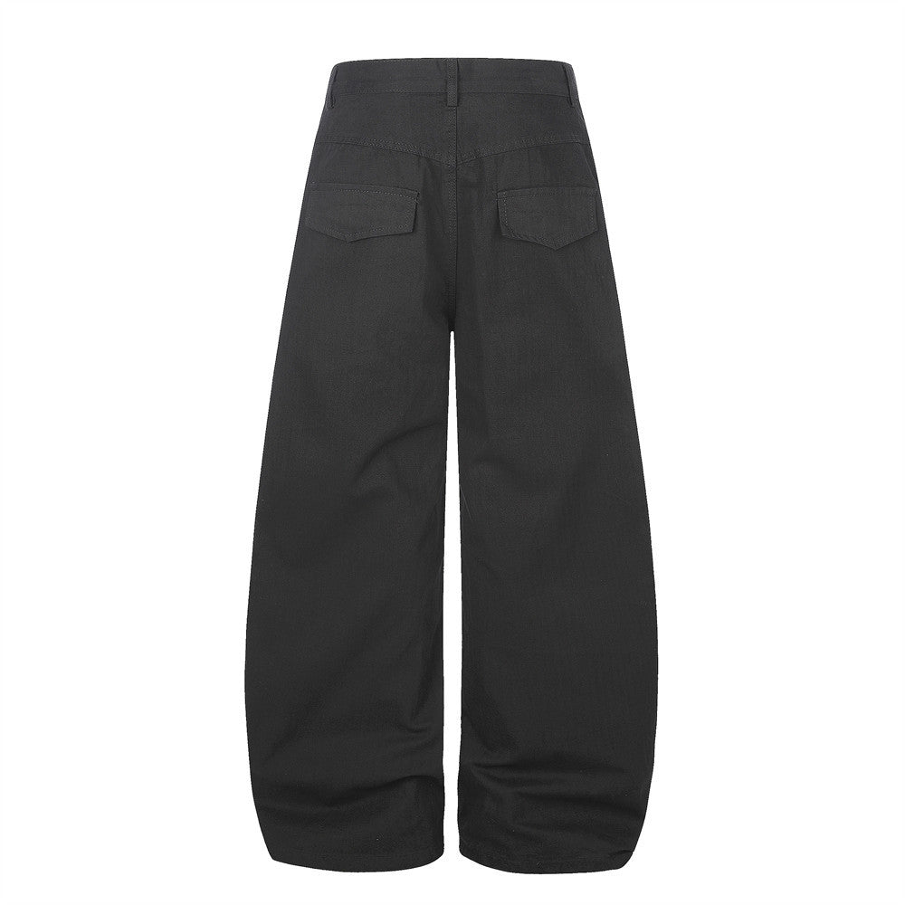 Men's Wide-Leg Pants with Star Studded Cross Pocket Detail – Vintage Punk Style